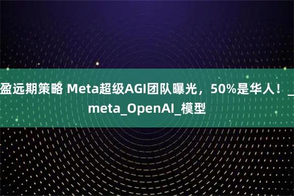盈远期策略 Meta超级AGI团队曝光,50%是华人!_meta_OpenAI_模型